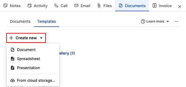 Contract management software Pipedrive Smart Docs templates