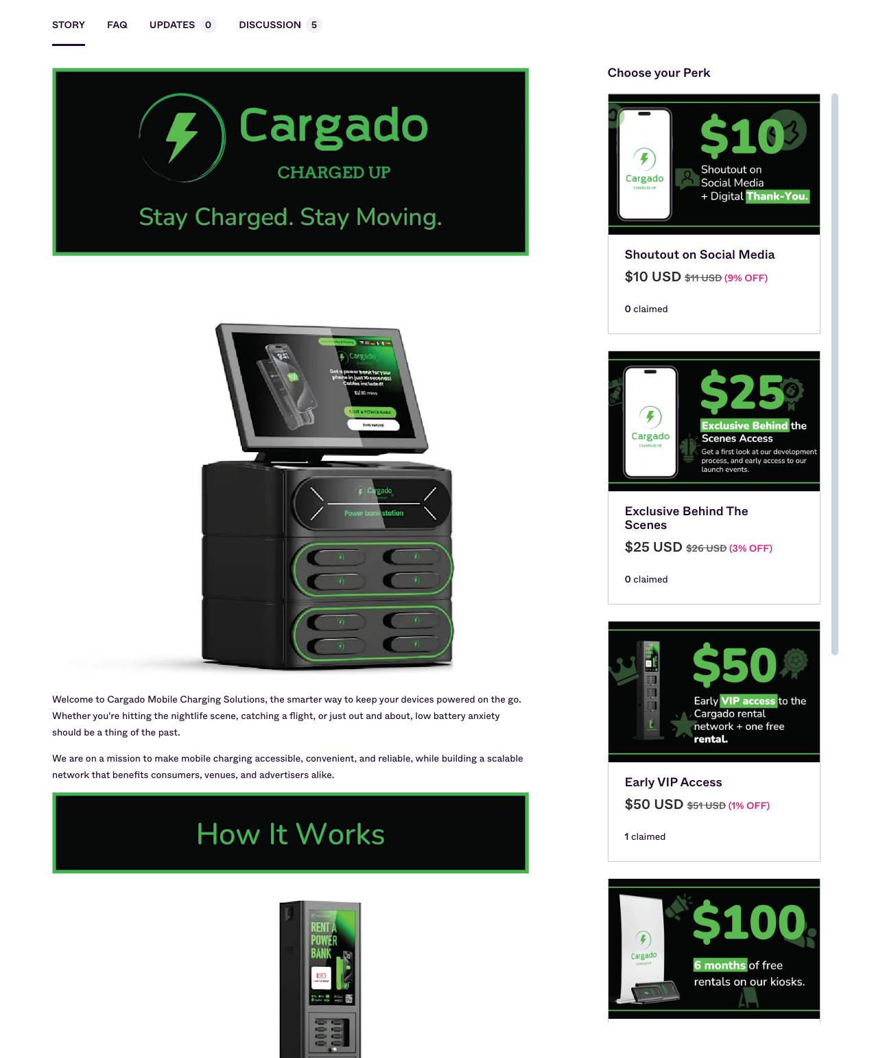 Crowdfunding for small business Cargado Indiegogo pitch