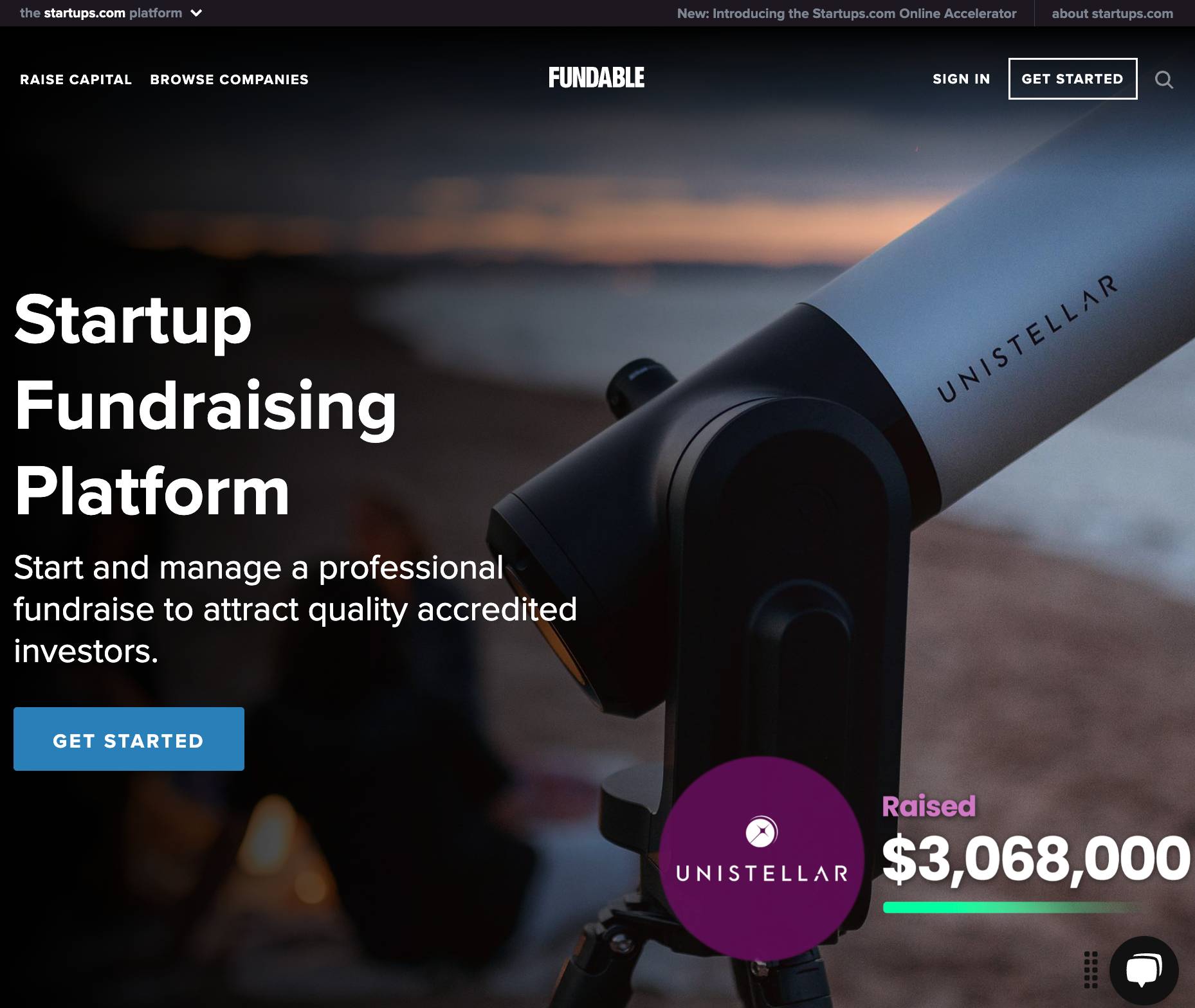 Crowdfunding for small business Fundable homepage