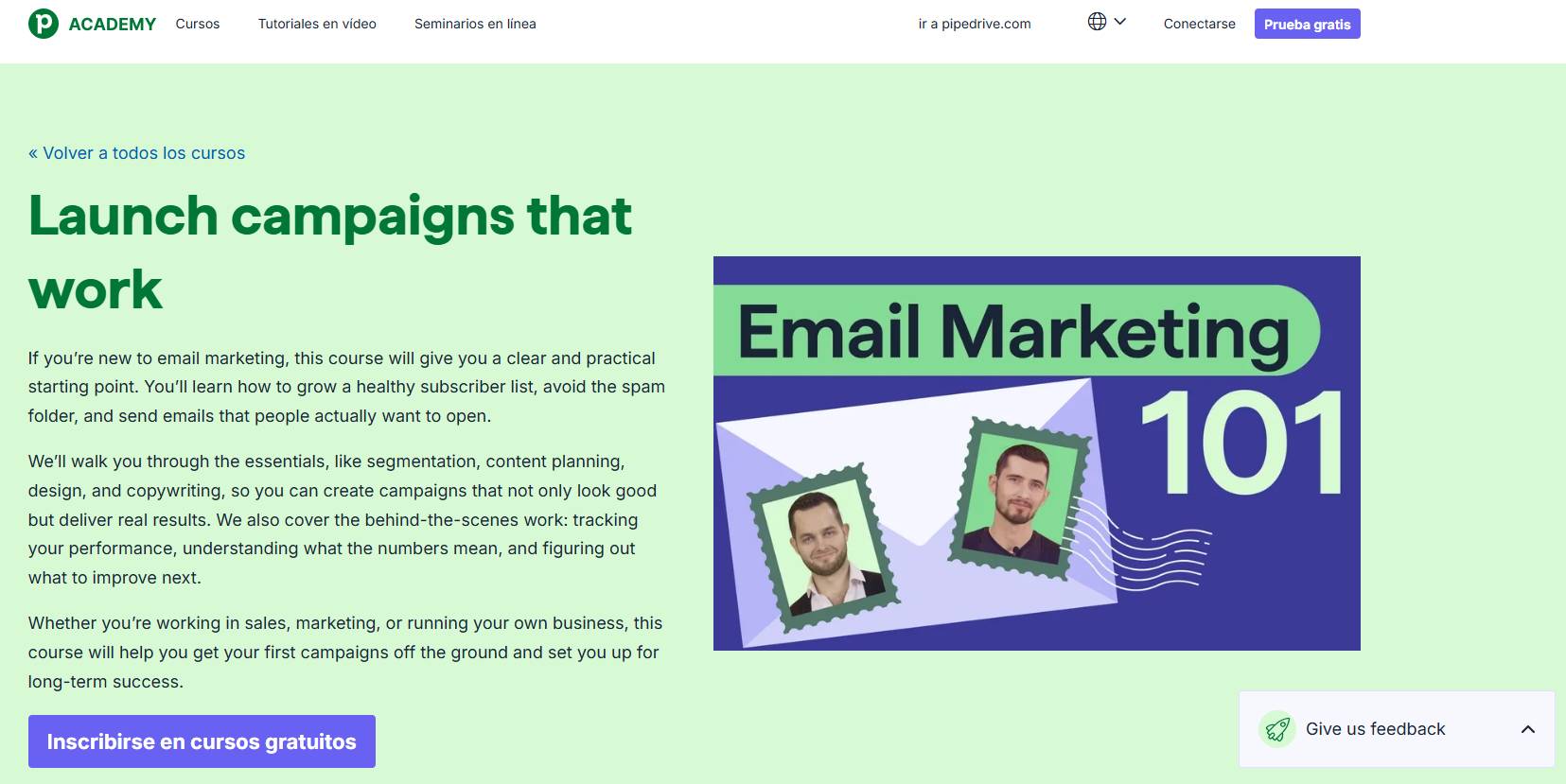 Curso de email marketing: Pipedrive Academy