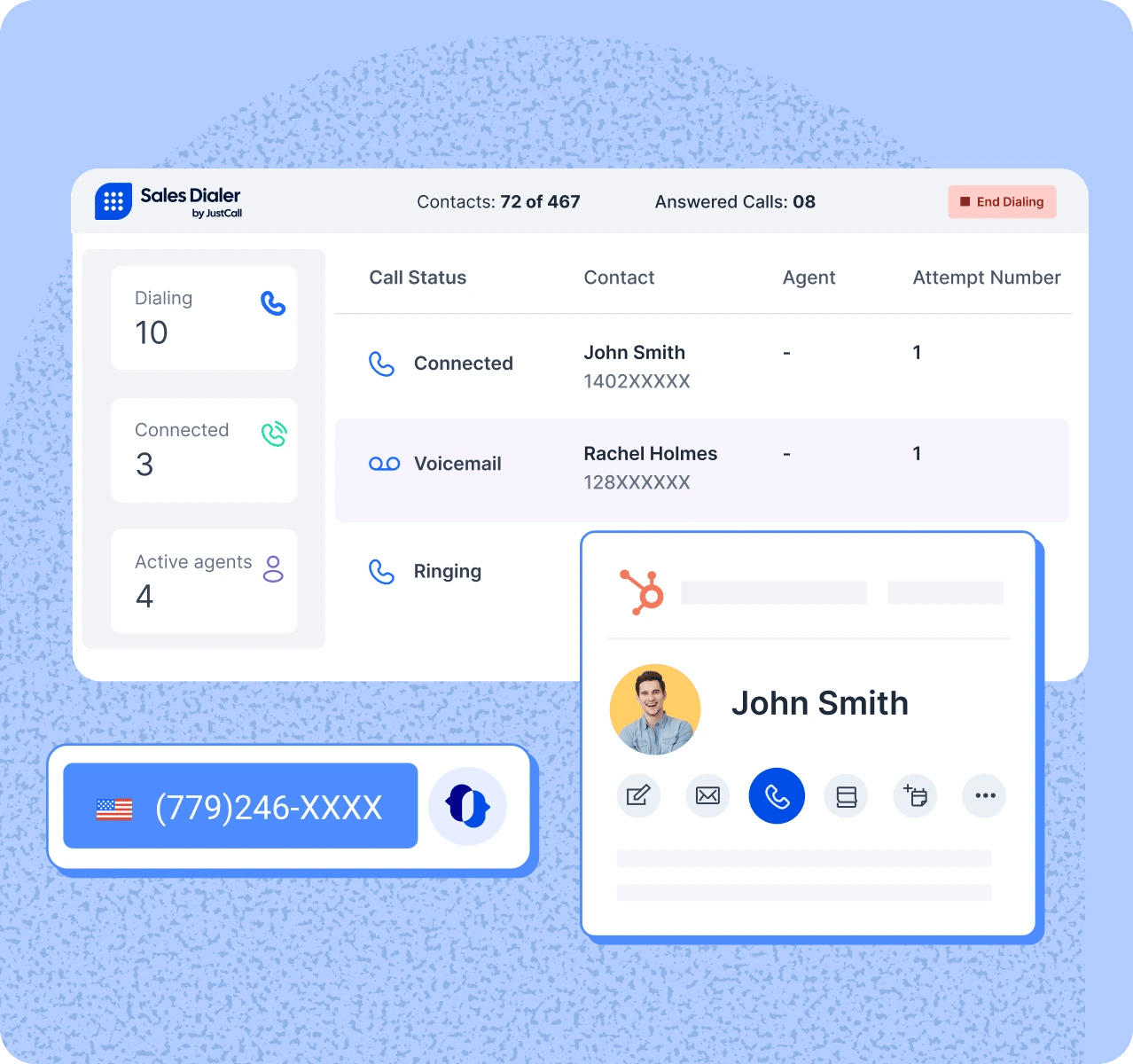 Customer acquisition solutions JustCall dialer