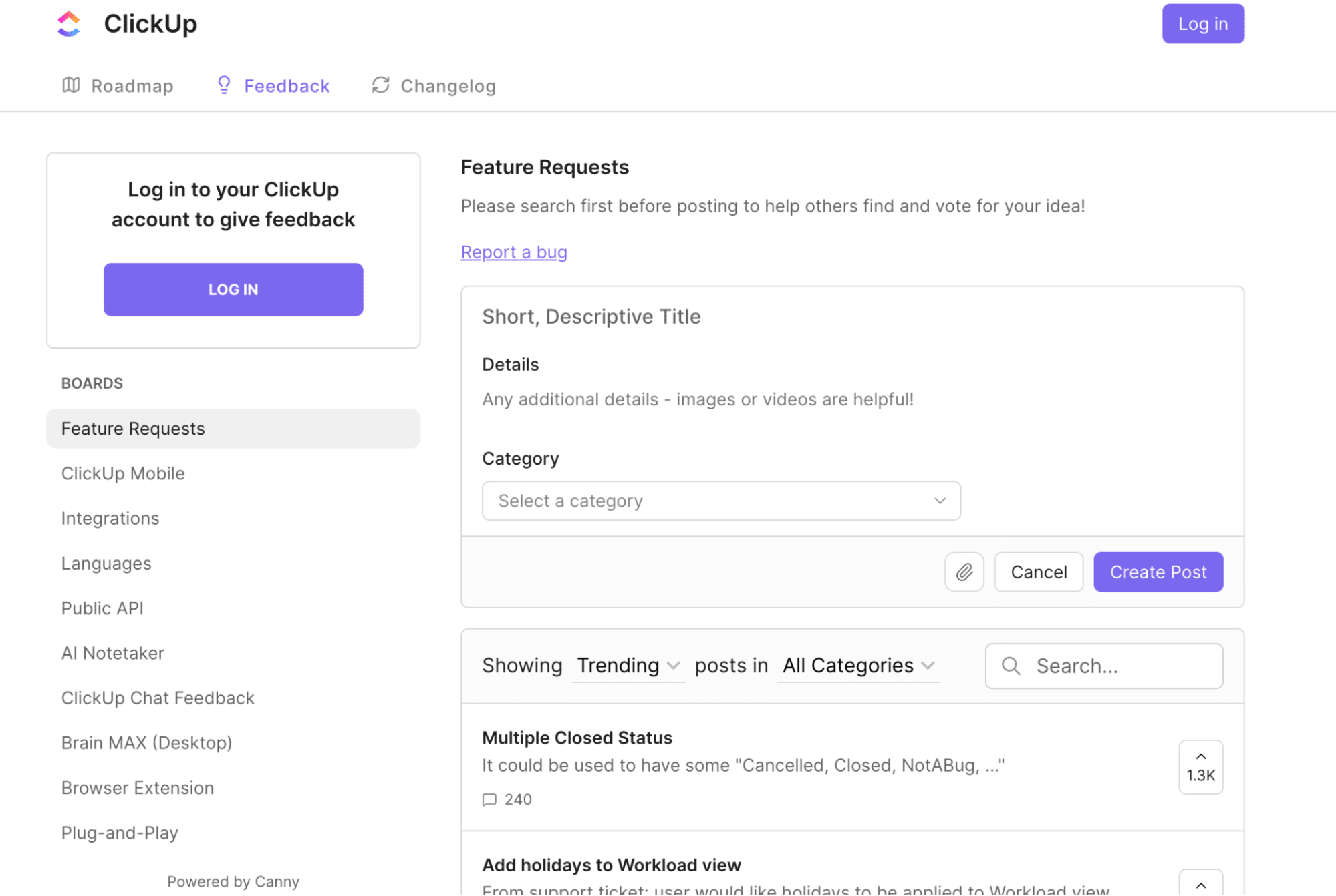 Customer advocacy ClickUp