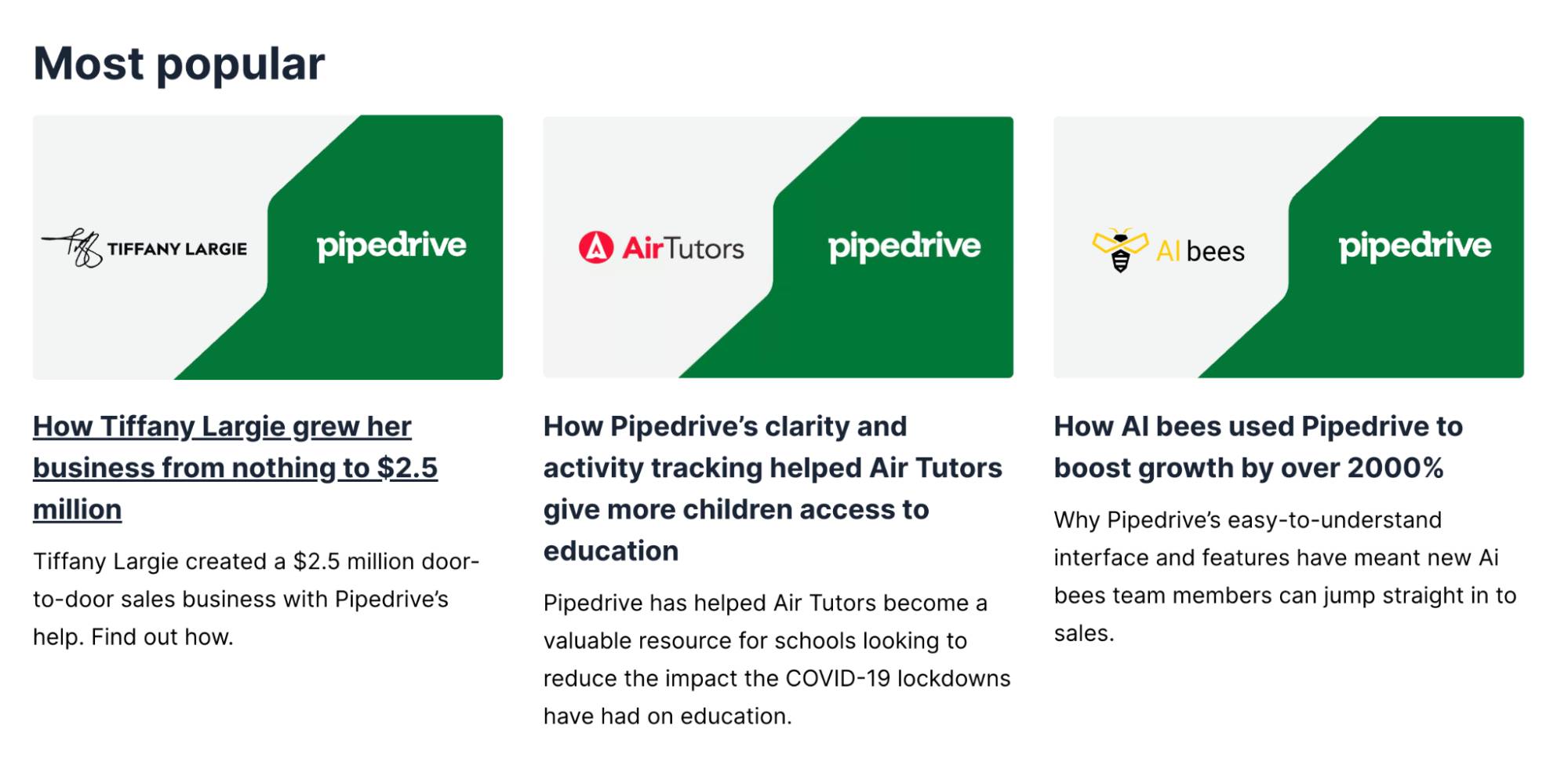 Customer advocacy Pipedrive case studies