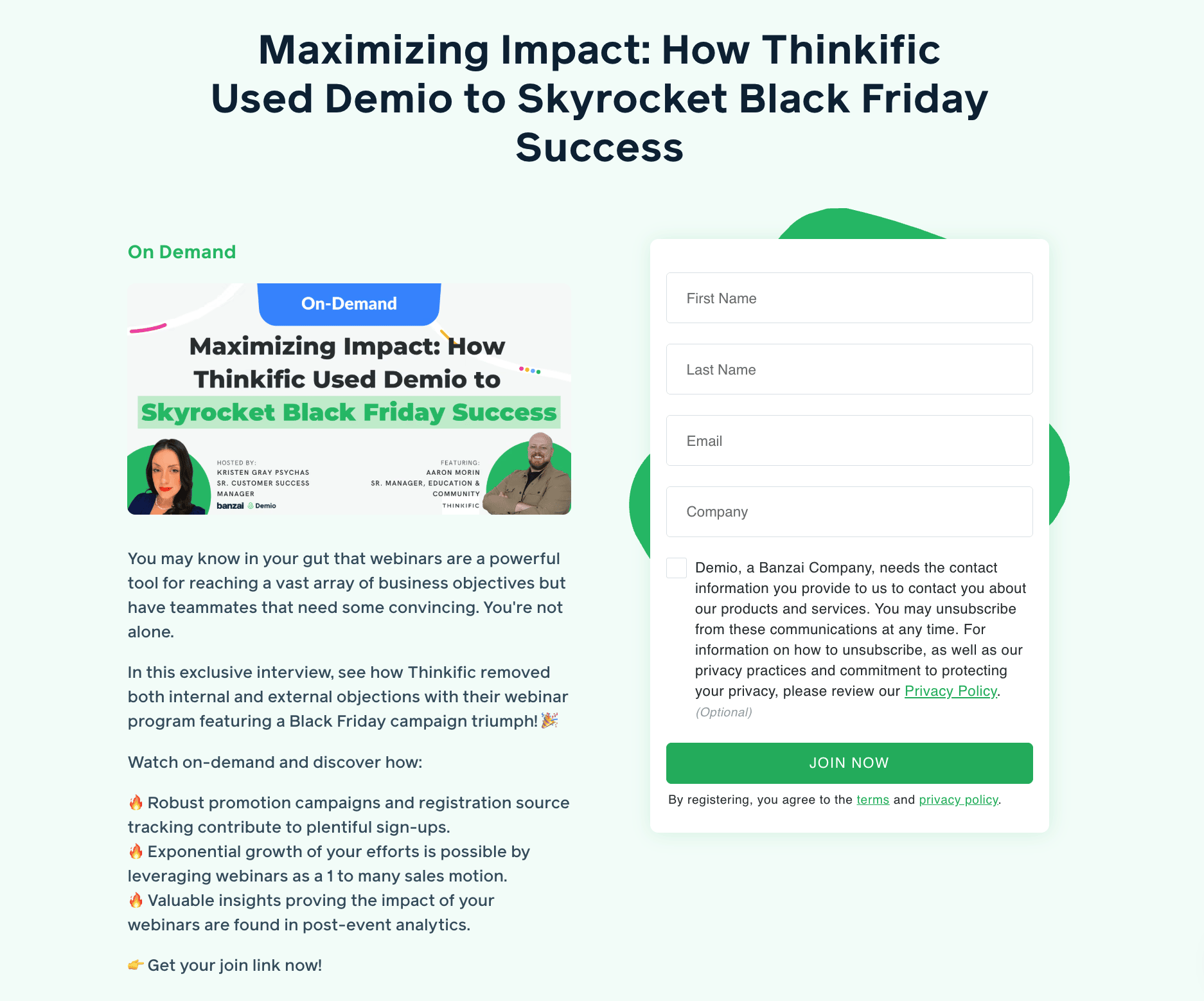 Customer appreciation day Demio webinar