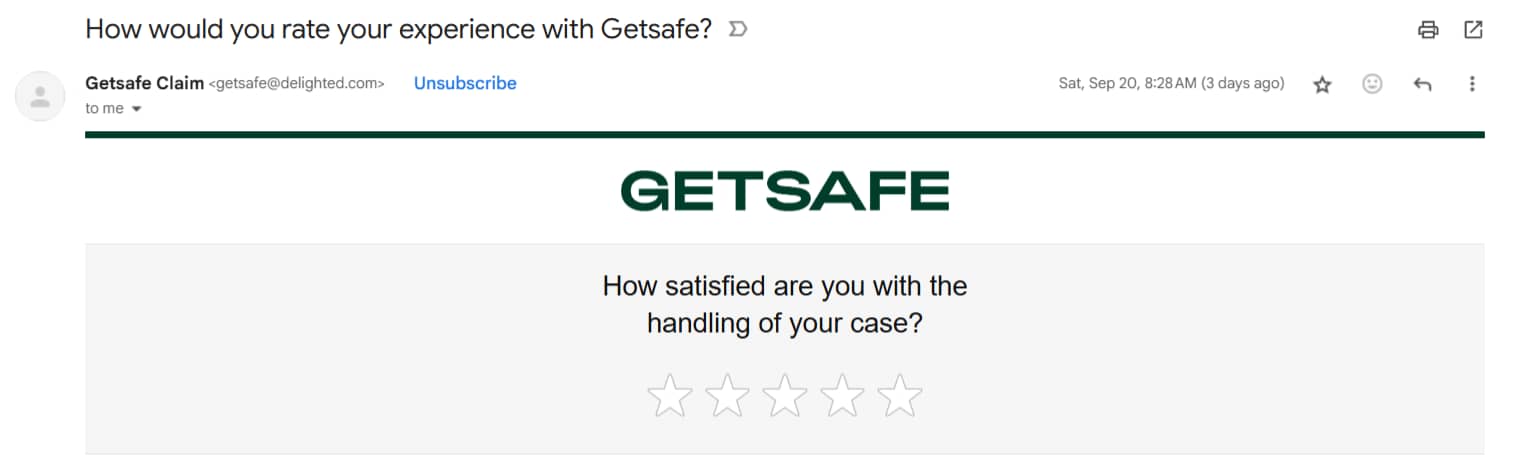 Customer transformation feedback email