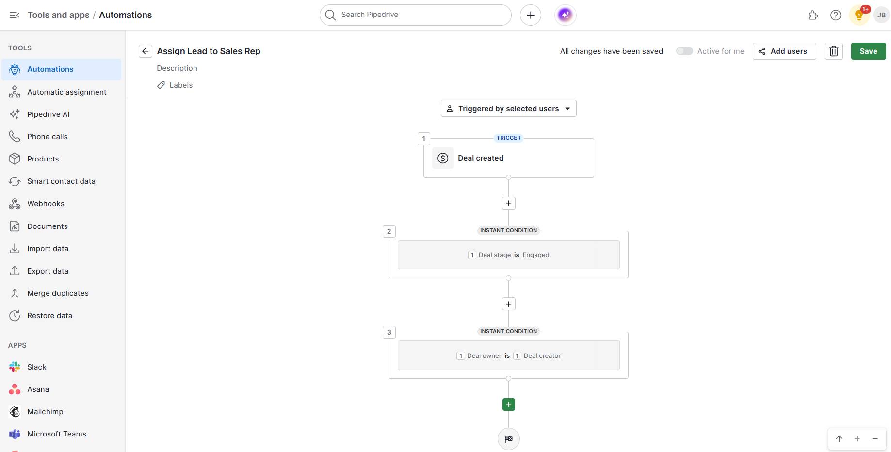 Digital sales Pipedrive workflow automation