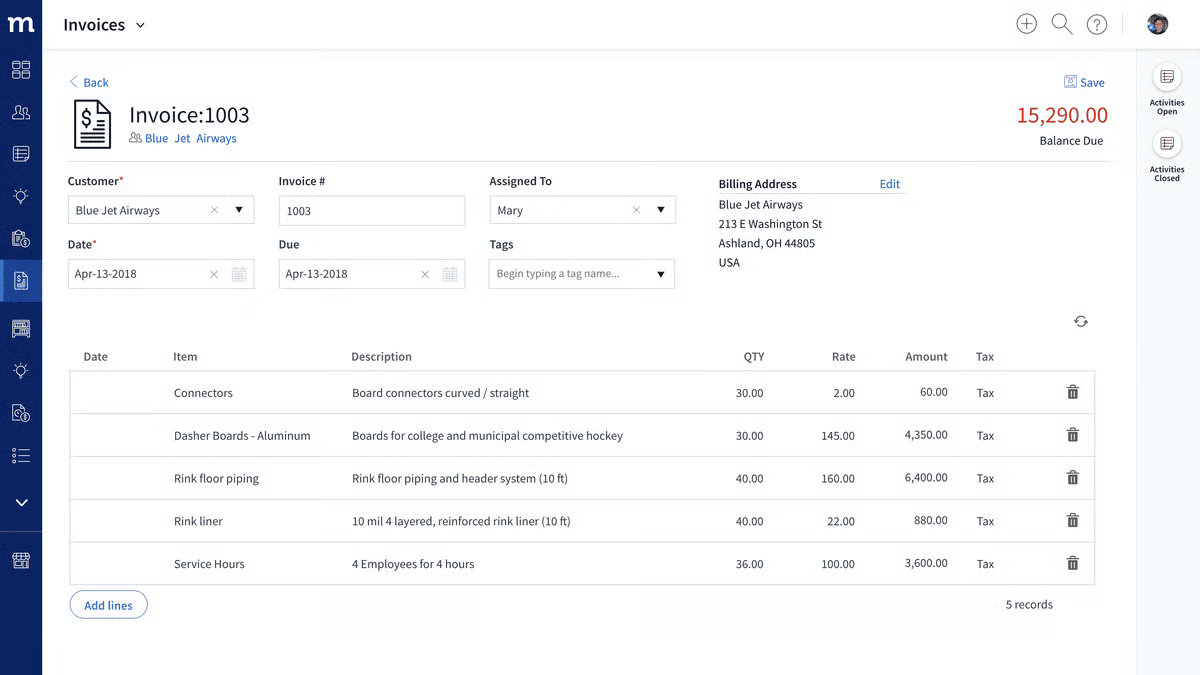 Distribution management software Method CRM invoices