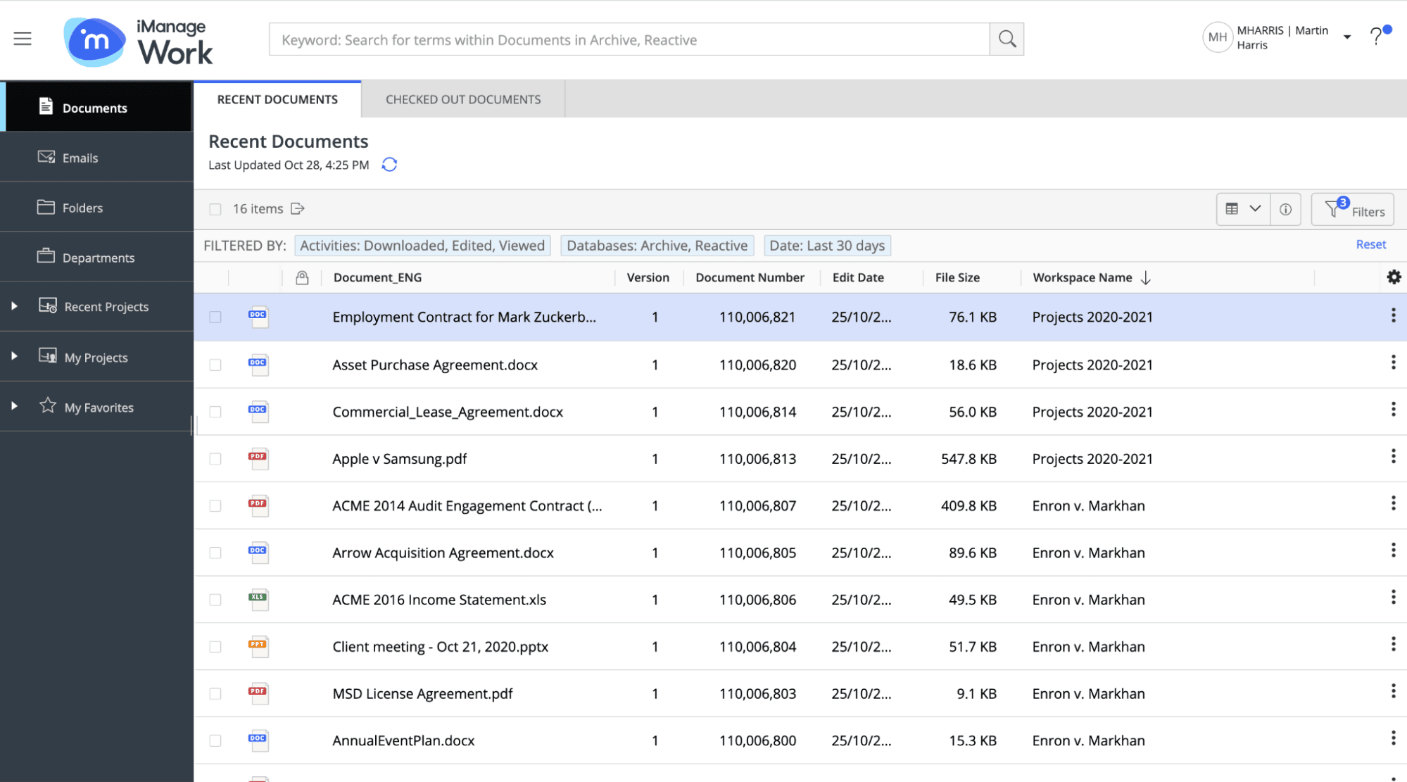 Document management software iManage Work
