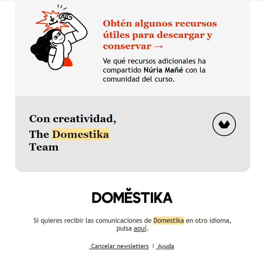 Email de confirmacion Domestika