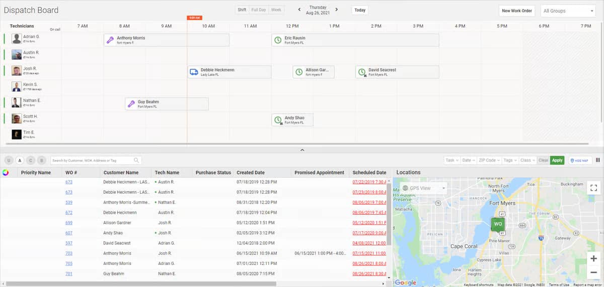 Electrician business CRMs FieldEdge