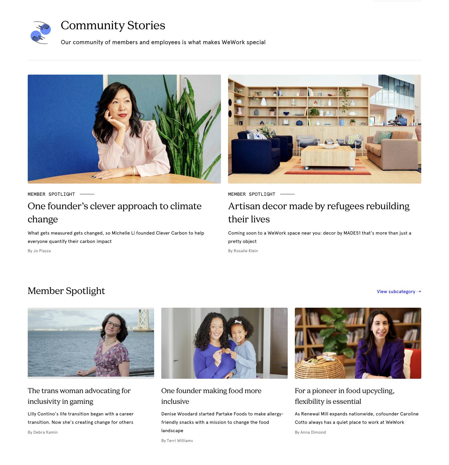Emotional marketing WeWork community stories