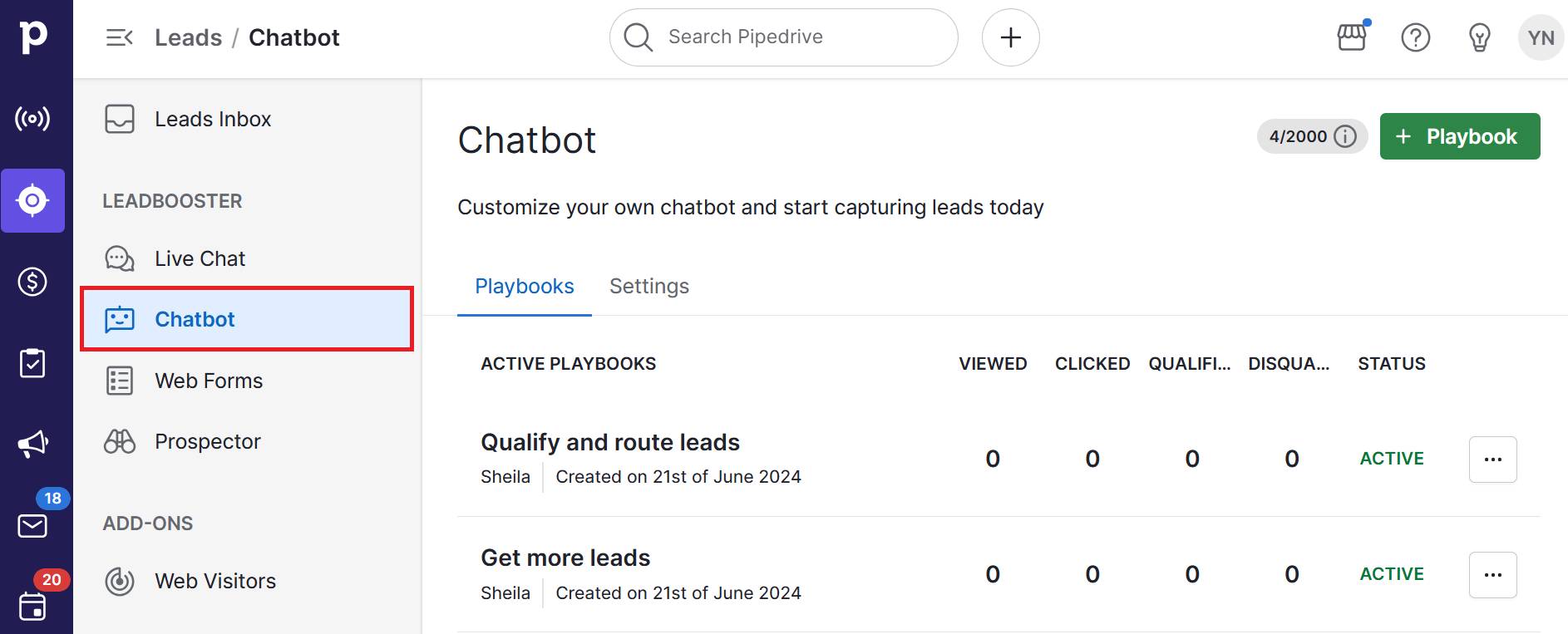 Energy CRM Pipedrive chatbot workflows