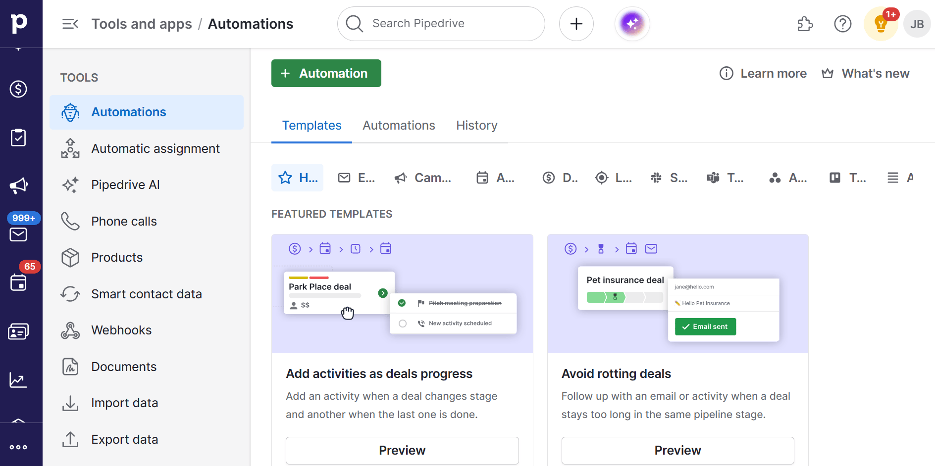 Experiential marketing Pipedrive follow-up automations