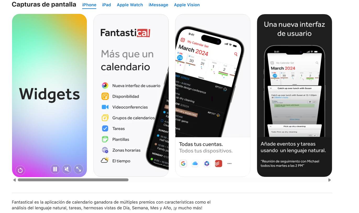 Mejores calendarios para iPhone Fantastical Calendar
