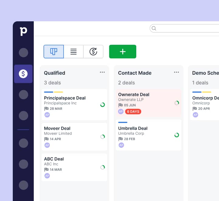 Flexible Working Pipedrive deals pipeline