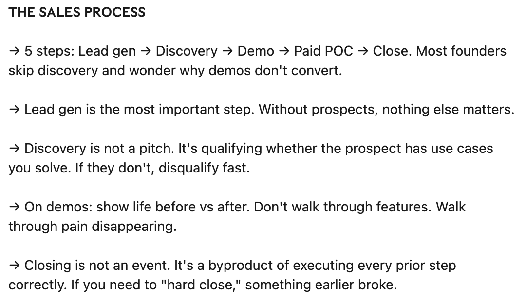 Founder-led sales steps for sales process