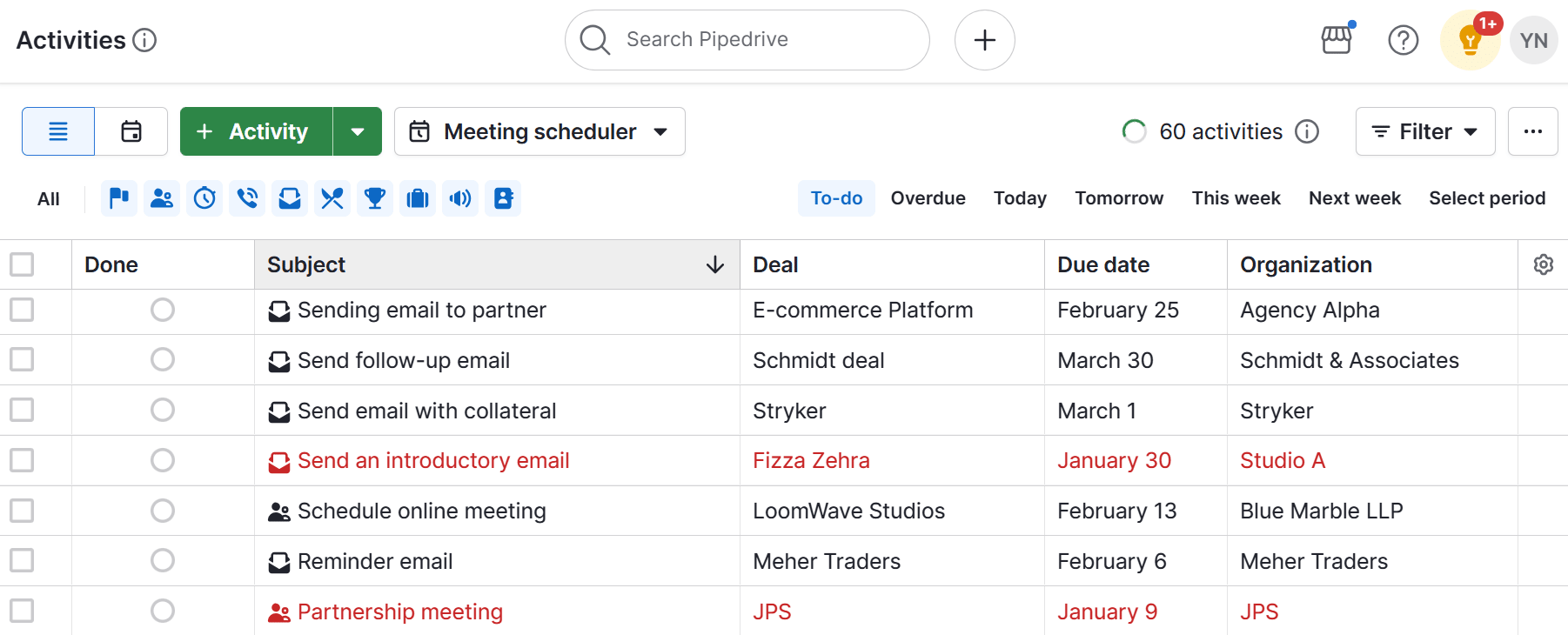 Freshsales vs. Monday CRM Pipedrive activities