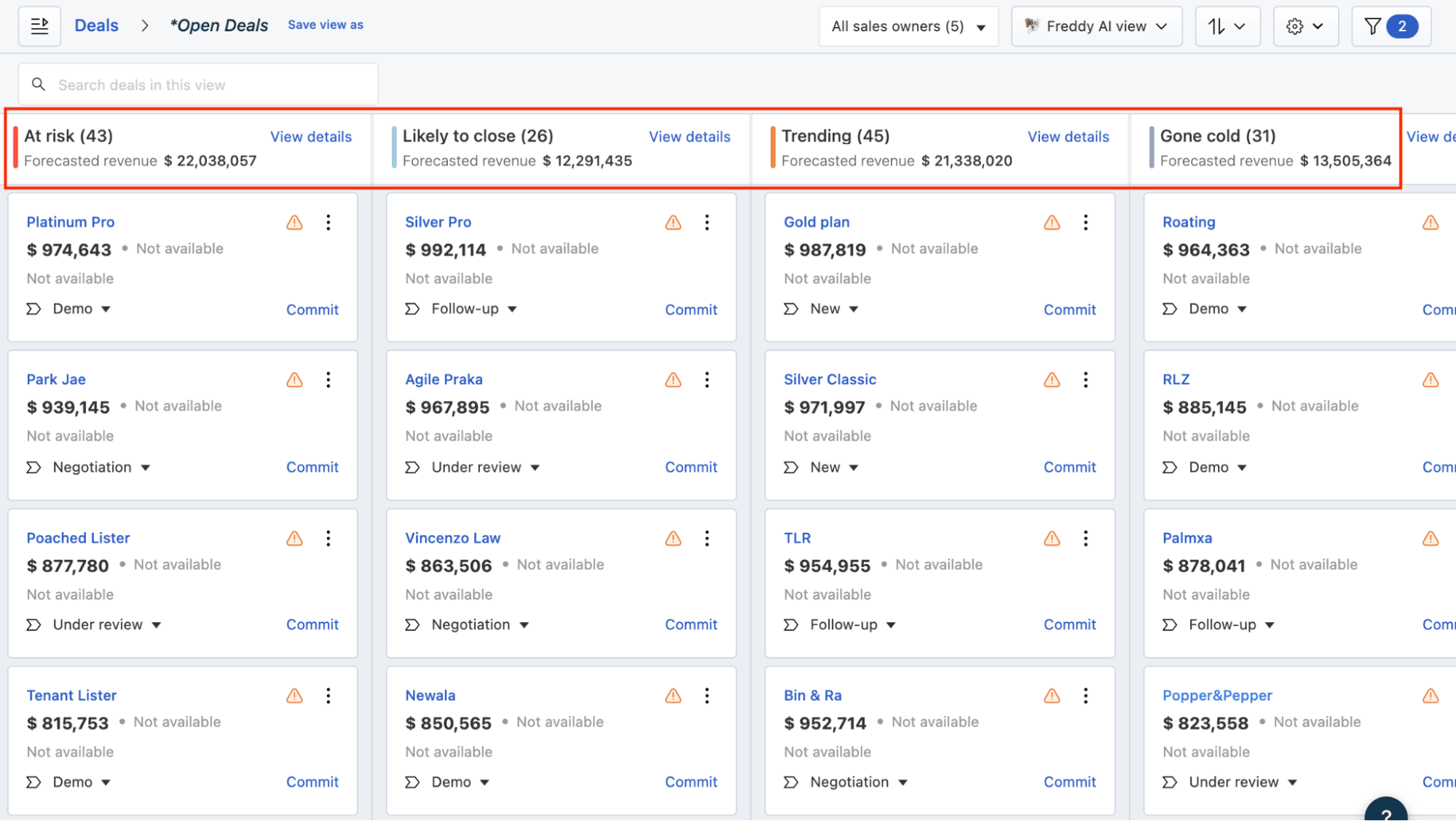 Freshsales vs. Monday Freddy AI
