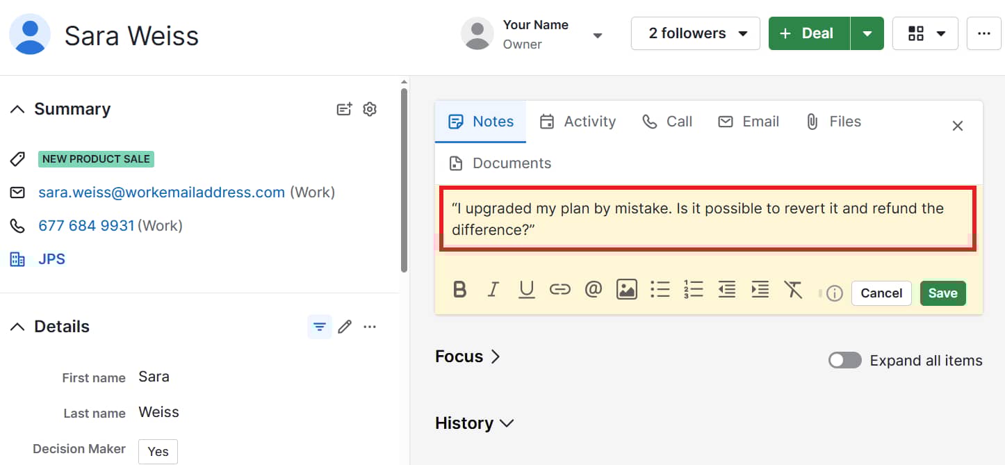Freshworks vs Zendesk Pipedrive customer profile notes