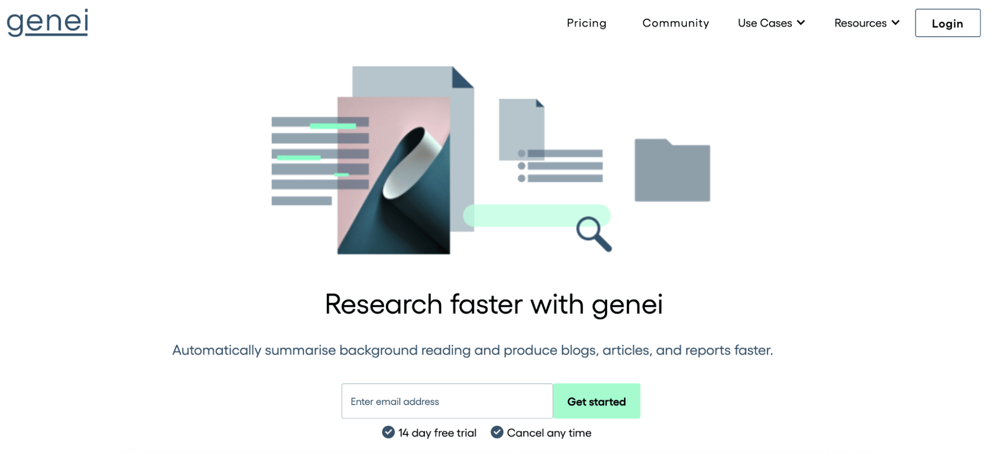 Genei KI Tool für Recherche und Zusammenfassung von Dokumenten