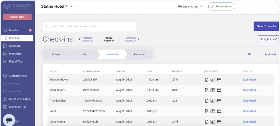 Hotel sales software Canary Technologies