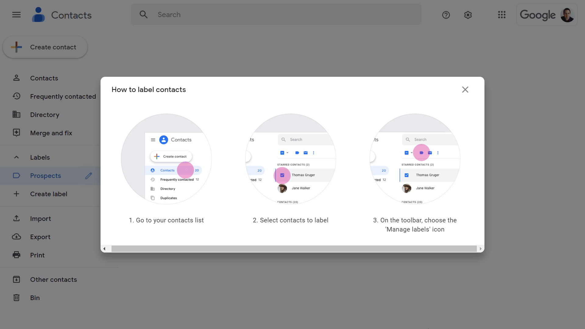 How to label contacts