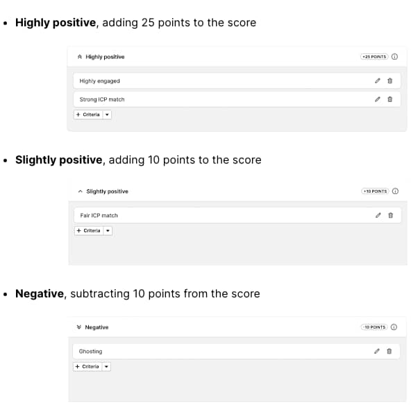 How to set up criteria using Pipedrive's Scoring feature