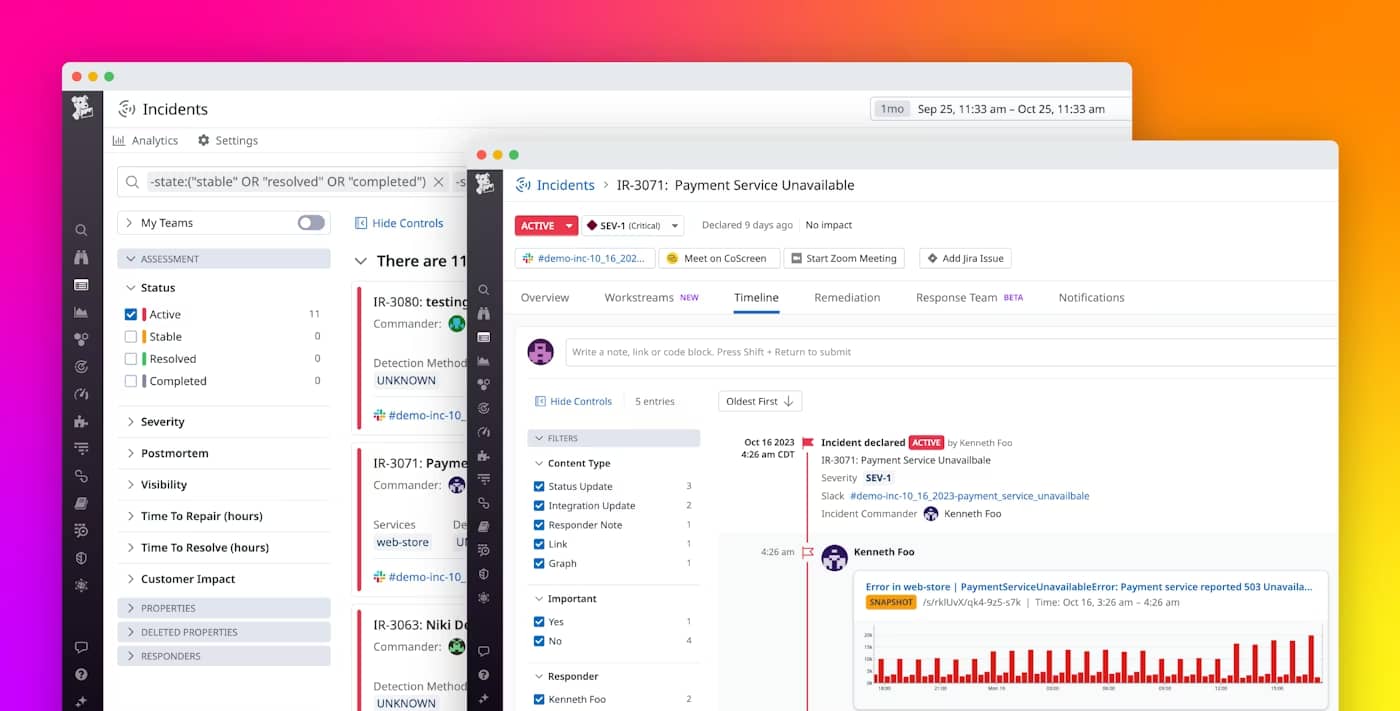 Incident management software Datadog