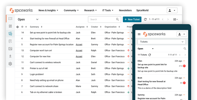 Incident management software Spiceworks