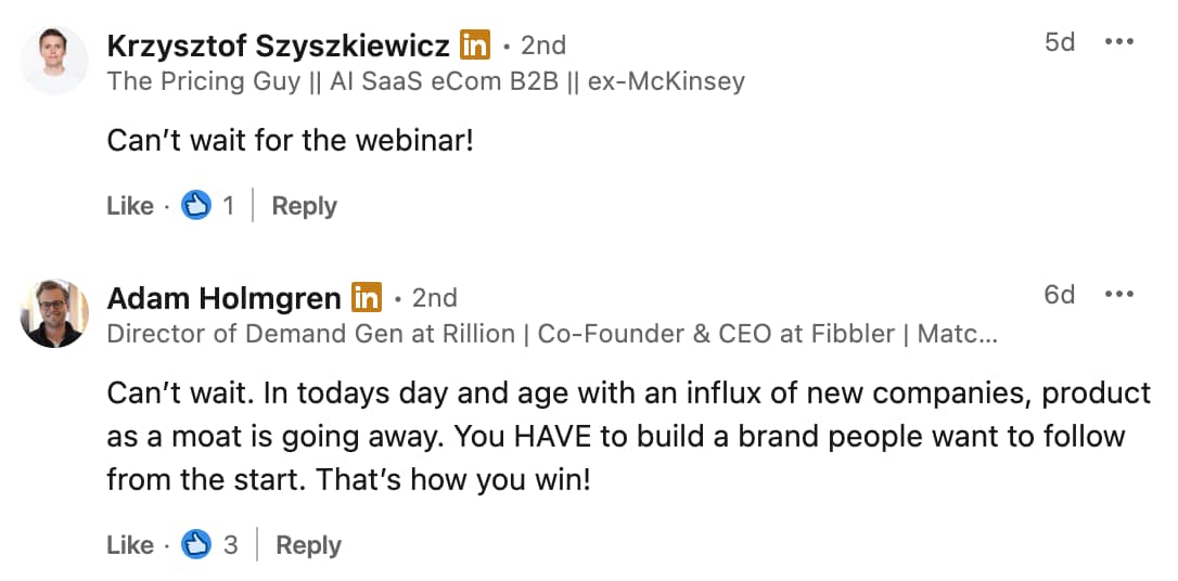 Influencer marketing Freemius LinkedIn comments