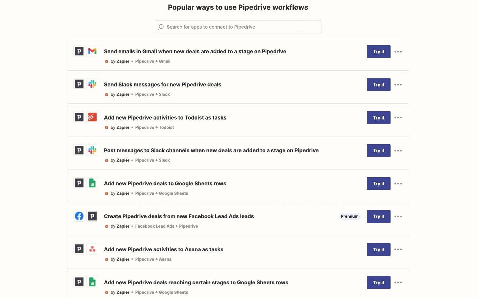 Logistics CRM Pipedrive and Zapier workflows