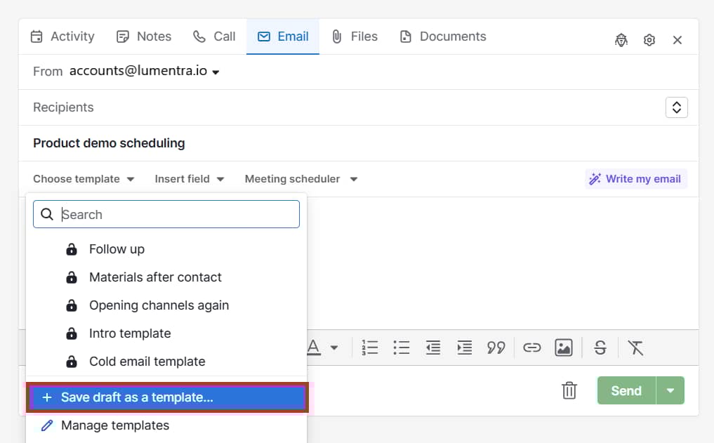 Logistics CRM Pipedrive email templates