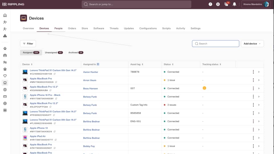  MDM management software Rippling