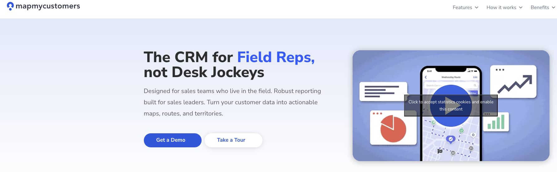 Why Map My Customers focuses on a sales platform where the map view is the default interface