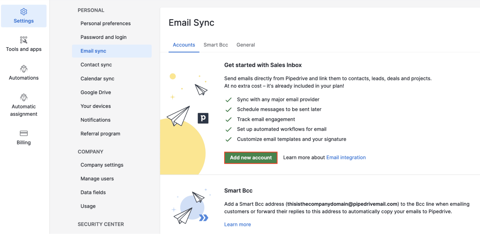 Microsoft Partner Pipedrive email sync