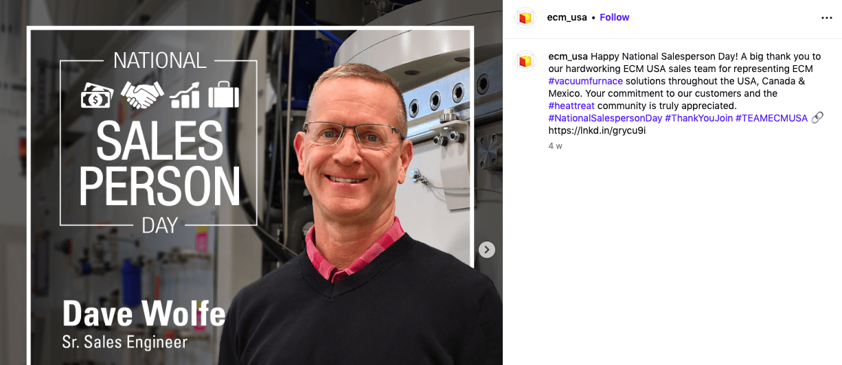 National Salesperson Day social media shout-out