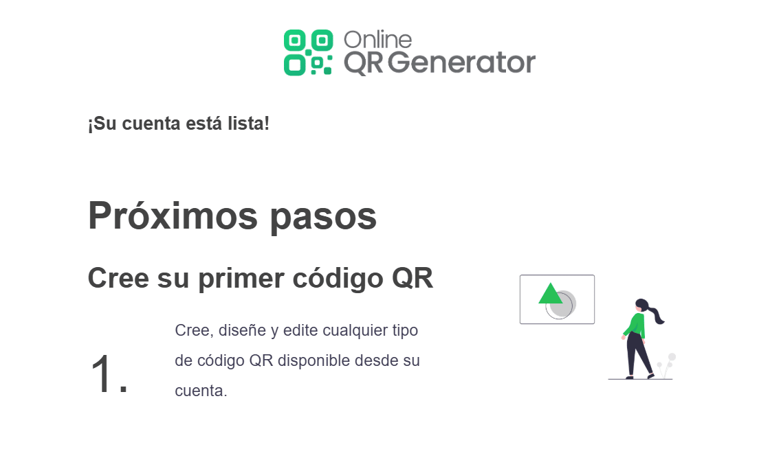 Email de confirmacion Online QR Generator