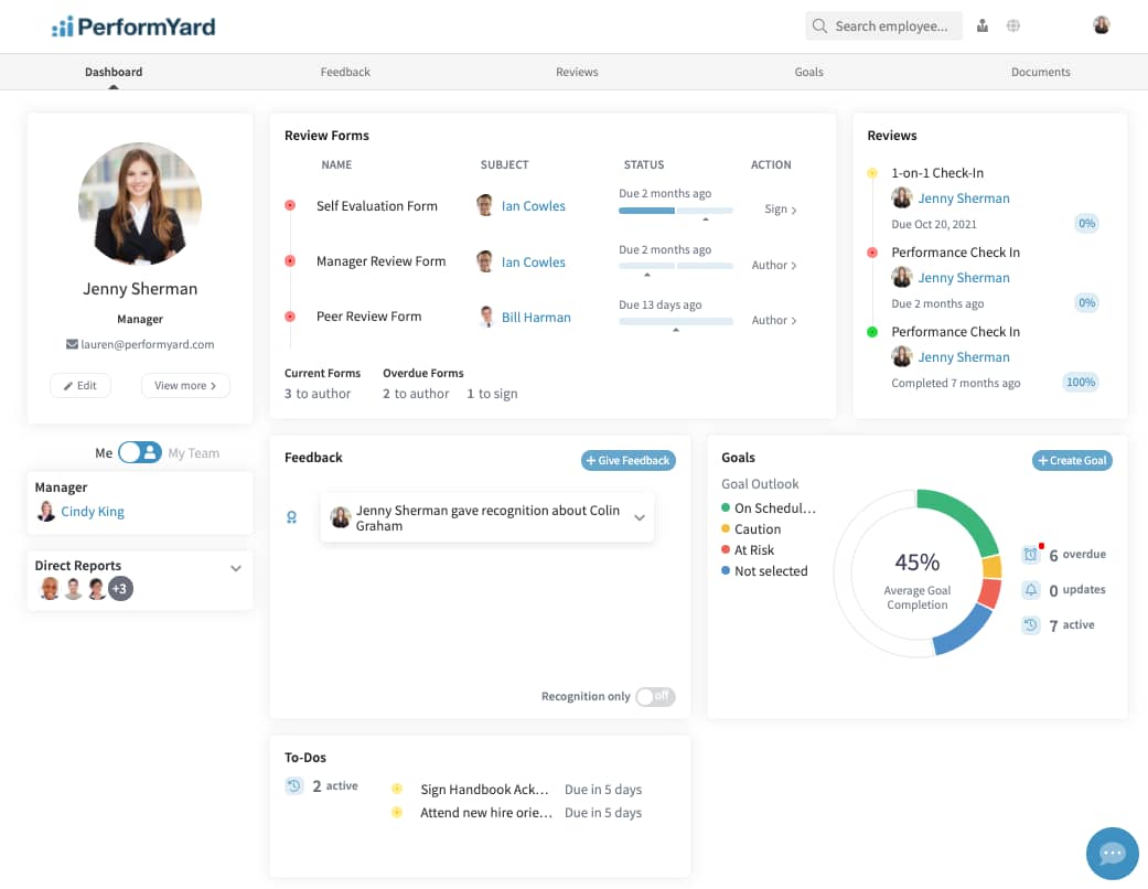 Performance management software PerformYard