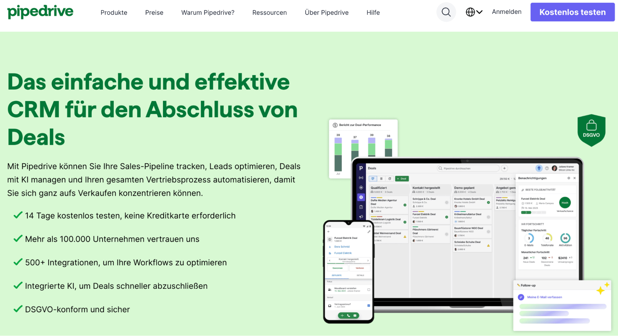 Pipedrive CRM Software für Vertriebsteams