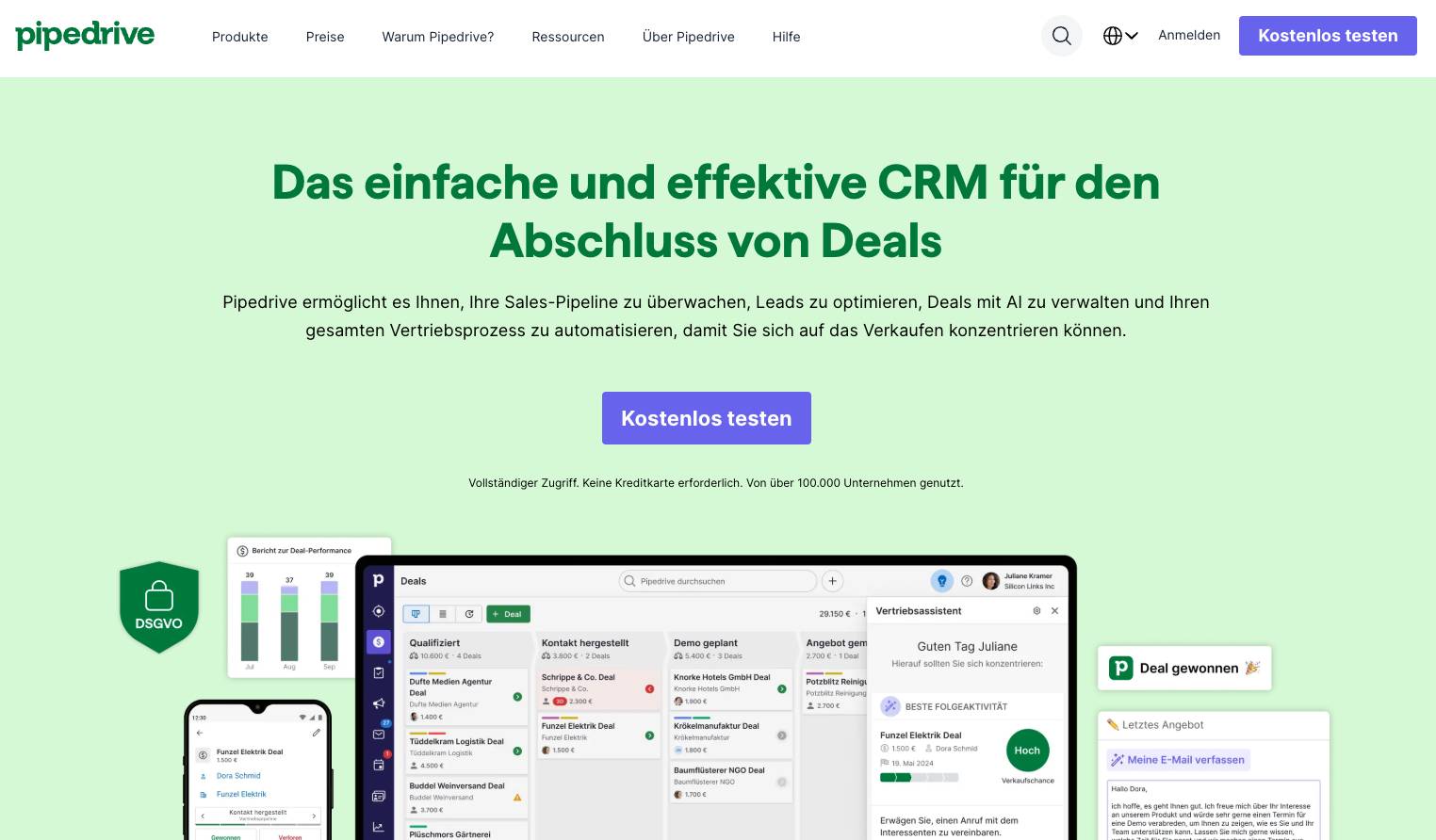 Pipedrive CRM mit Rechnungserstellung und QuickBooks Integration für effiziente CRM Rechnungen