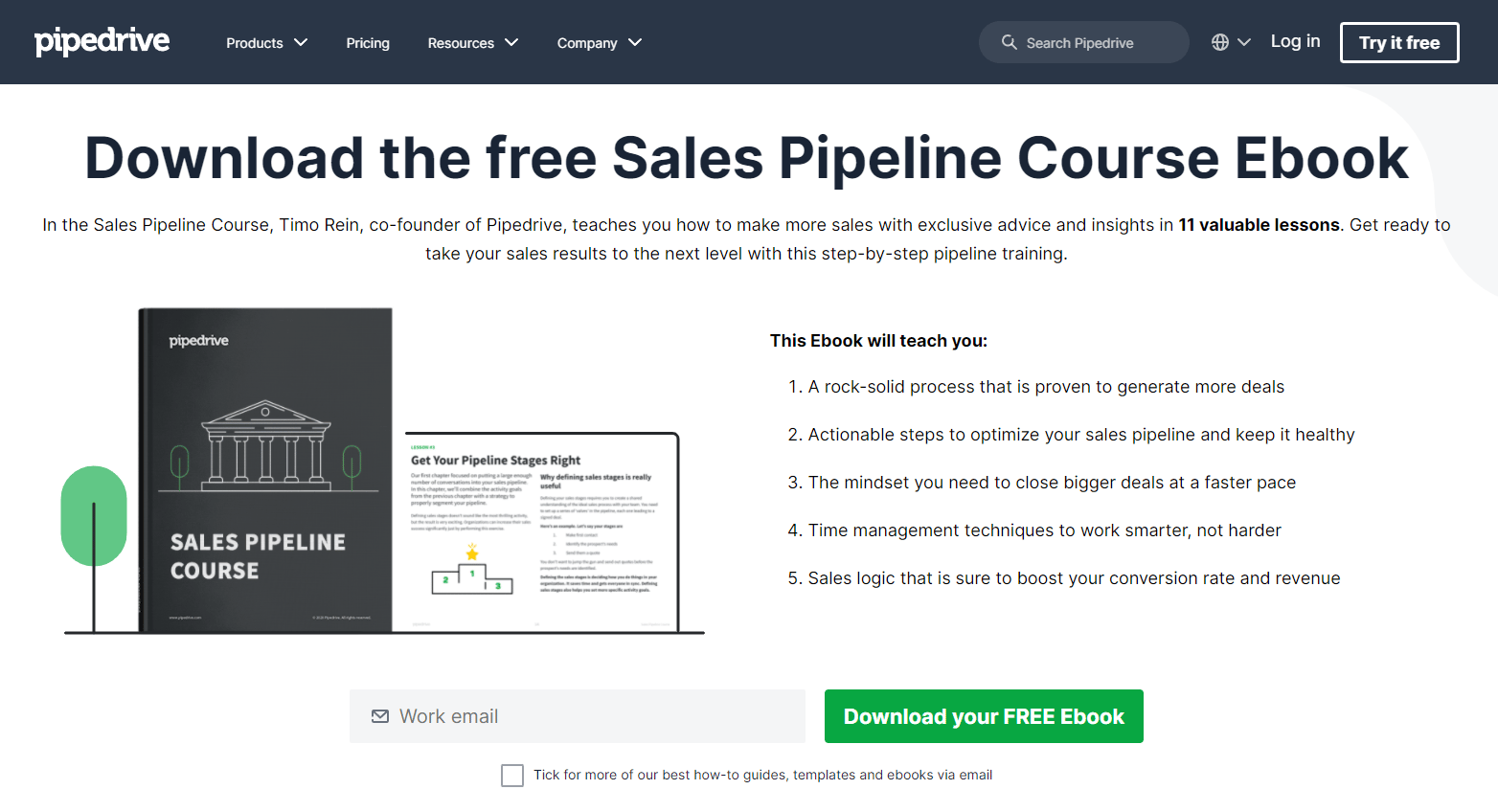 Pipedrive Sales Pipeline Course CTA.