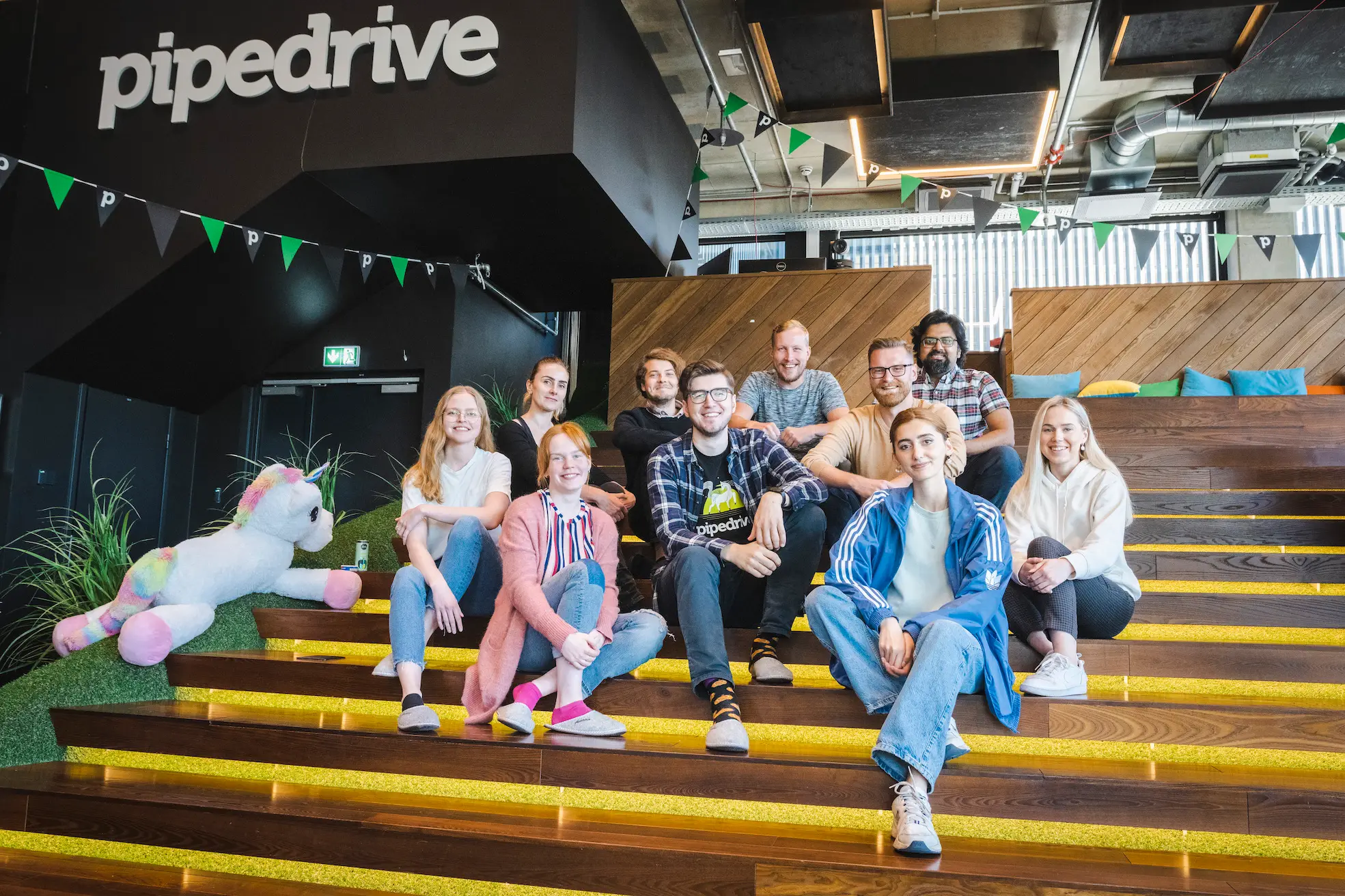 11 eager and talented people embark on their journey at Pipedrive’s Summer School of Code. Photo by Janne Jüsmä.