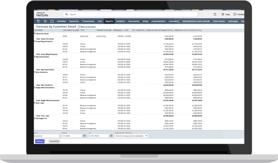 Revenue recognition software NetSuite