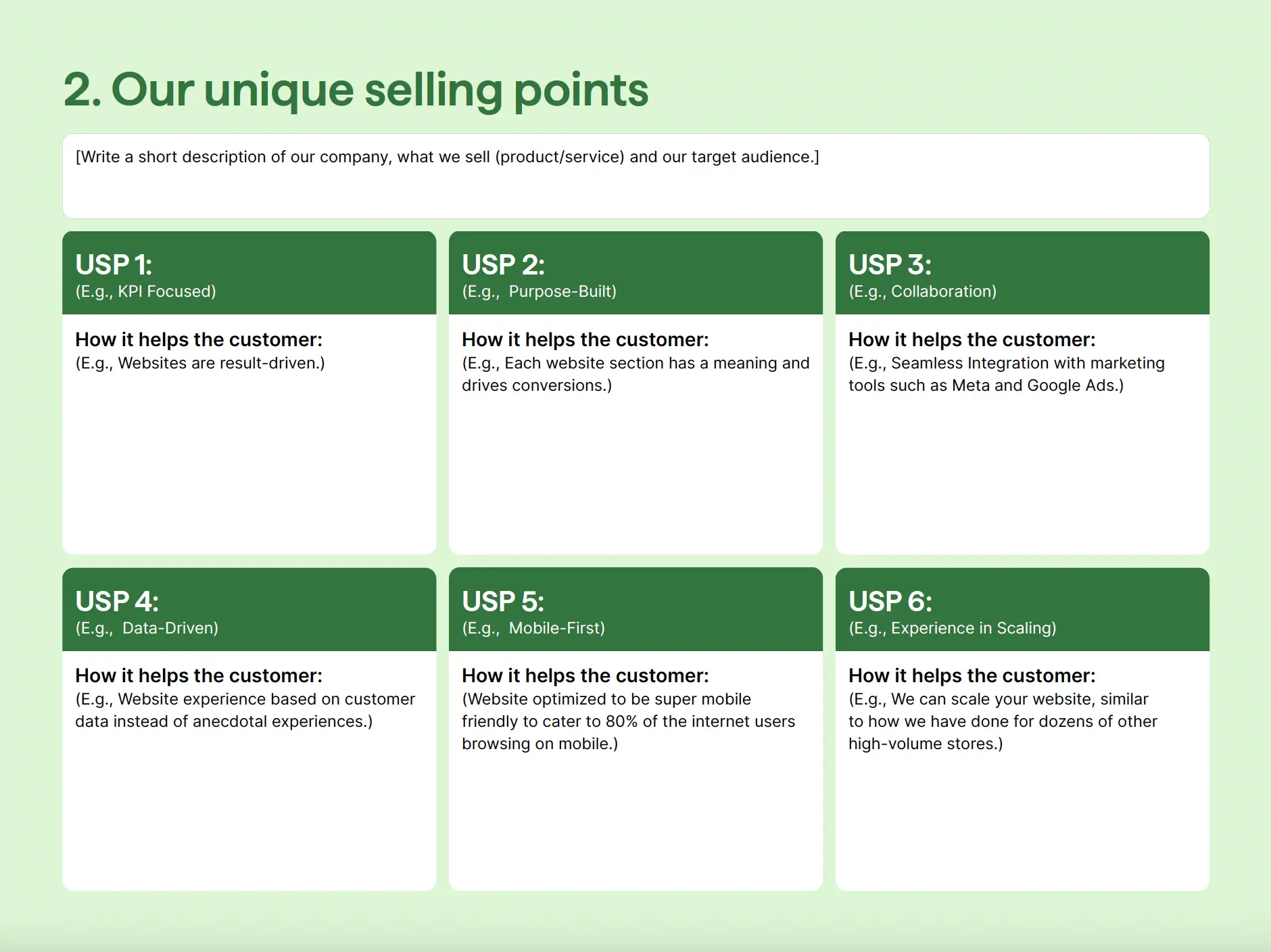 Sales Battle Cards Template