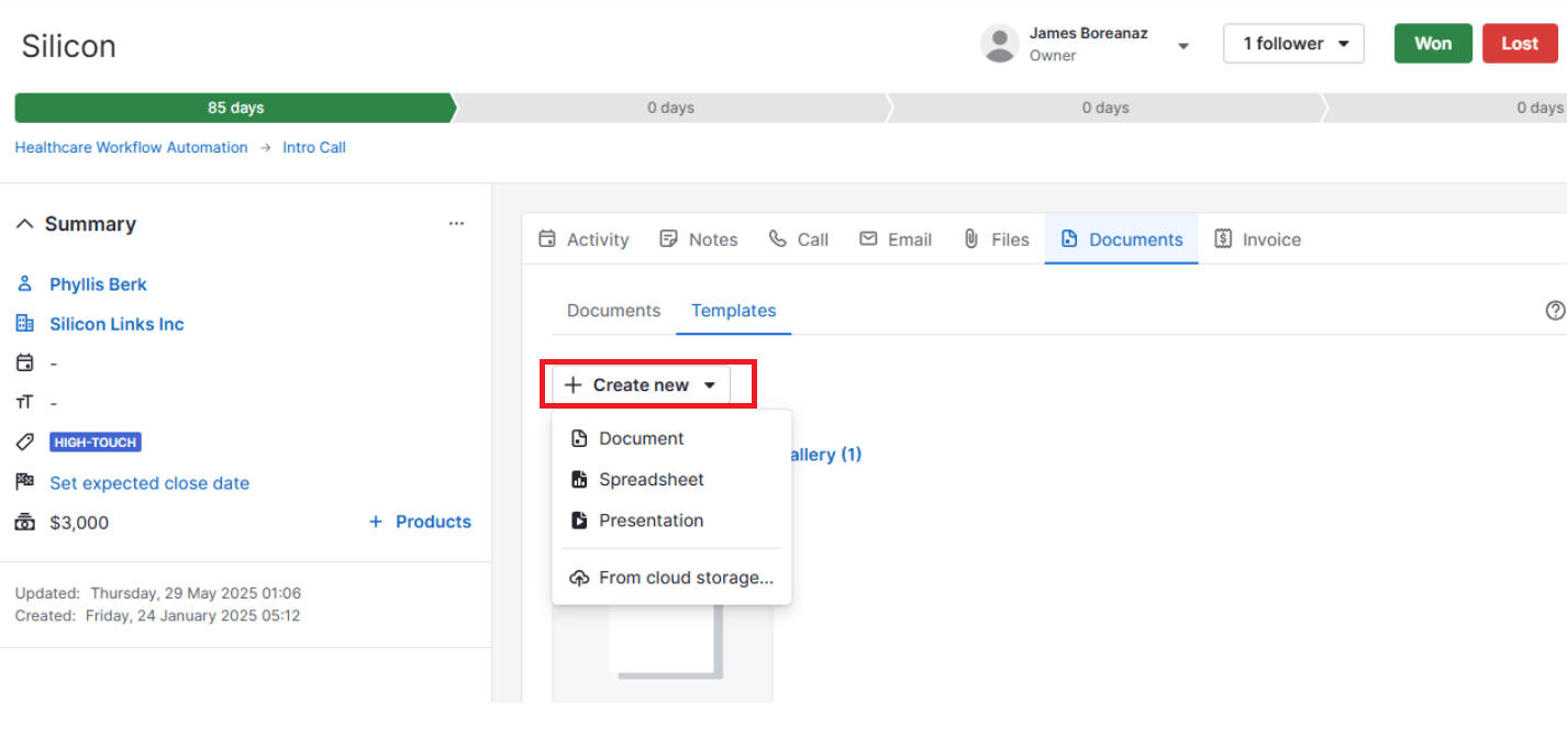 Sales agreement Pipedrive templates