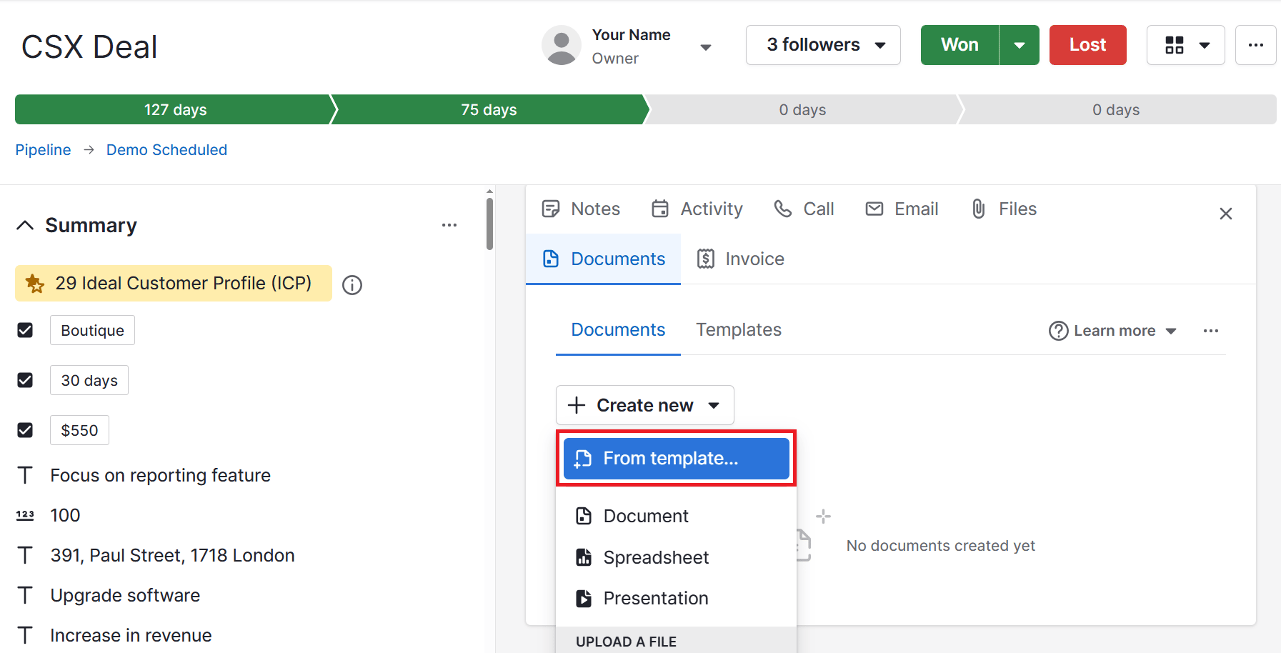 Sales brochure Pipedrive Smart Docs brochure templates