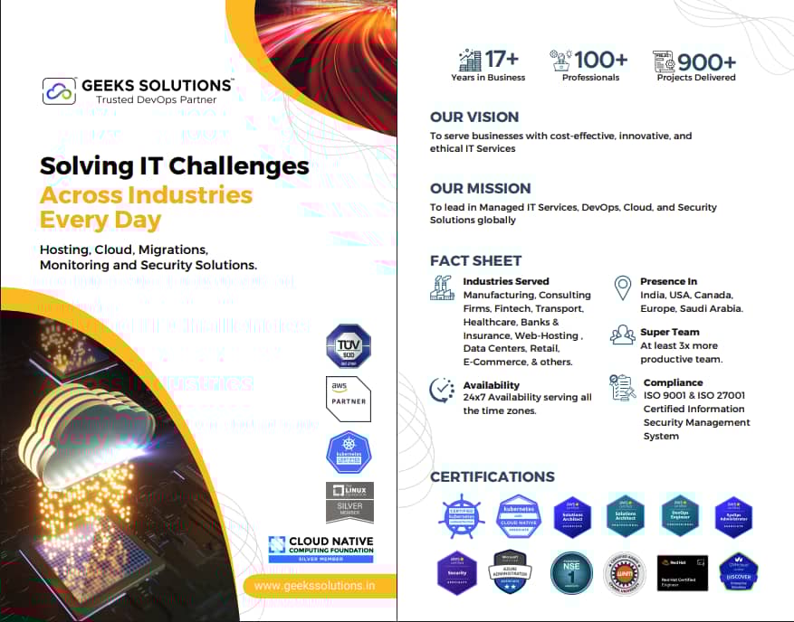 Sales brochure examples Geeks Solutions