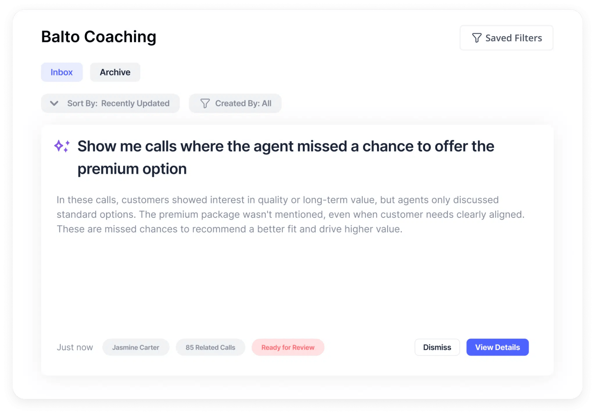 Sales coaching software Balto 