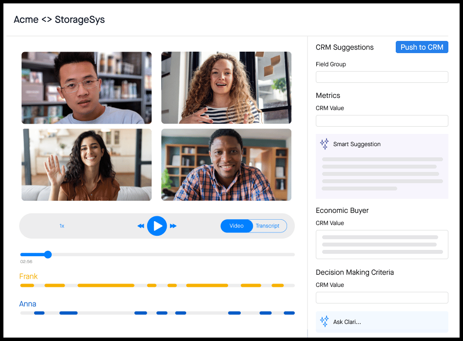 Sales coaching software Clari Copilot