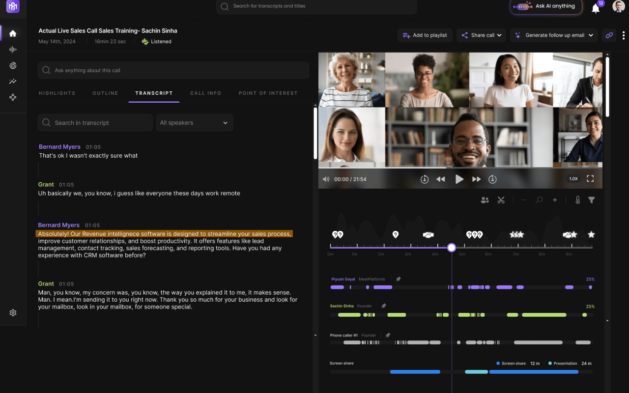 Sales coaching software Outdoo AI